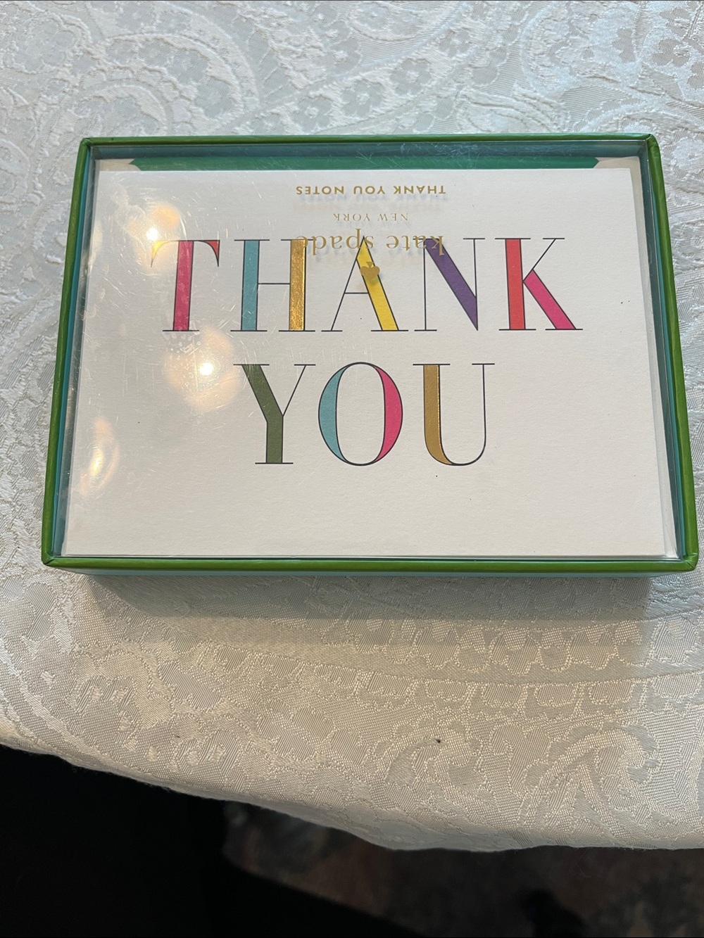 NWT kate spade Aqua and Green Thank You Note Set of 10